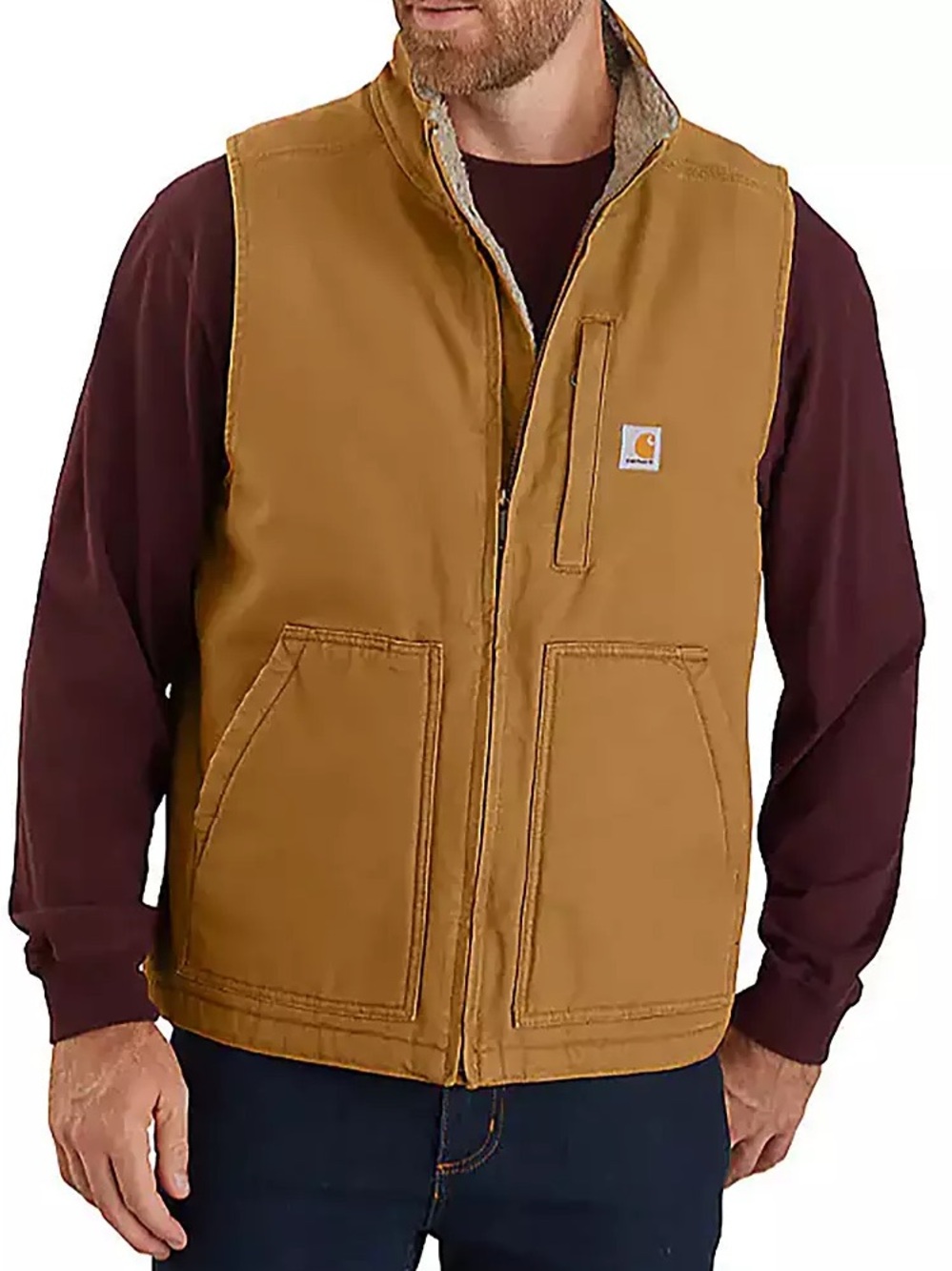 Carhartt Men's Sherpa-Lined Mock Neck Vest Sz X-Large